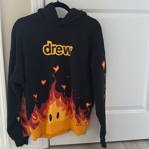 Drew house black flame heart hoodie!